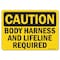 Signmission OSHA Sign, Body Harness and Lifeline Required, 10in X 7in Rigid Plastic, 7" H, 10" W, Landscape OS-CS-P-710-L-19118 - alternate 1